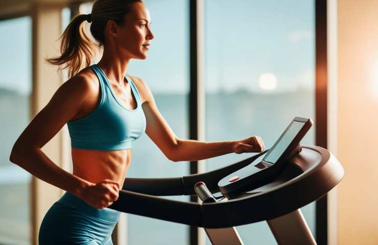 donna su tapis roulant